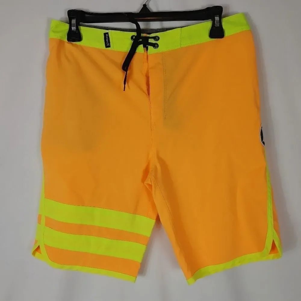 Hurley Boys Size 18 Boardshorts Orange Yellow. Con